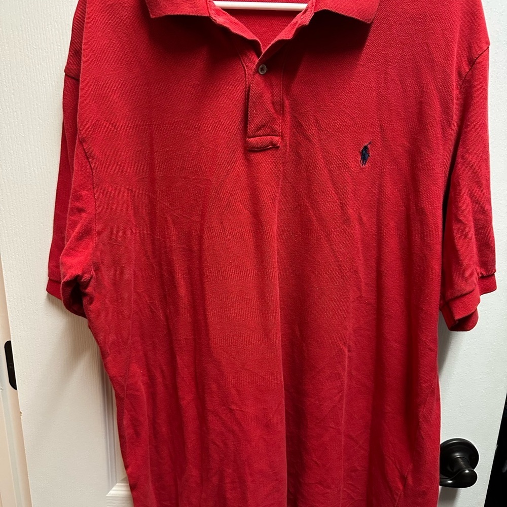 Polo by Ralph Lauren Men's Red Polo Shirt pre-owned size XL tall # 435